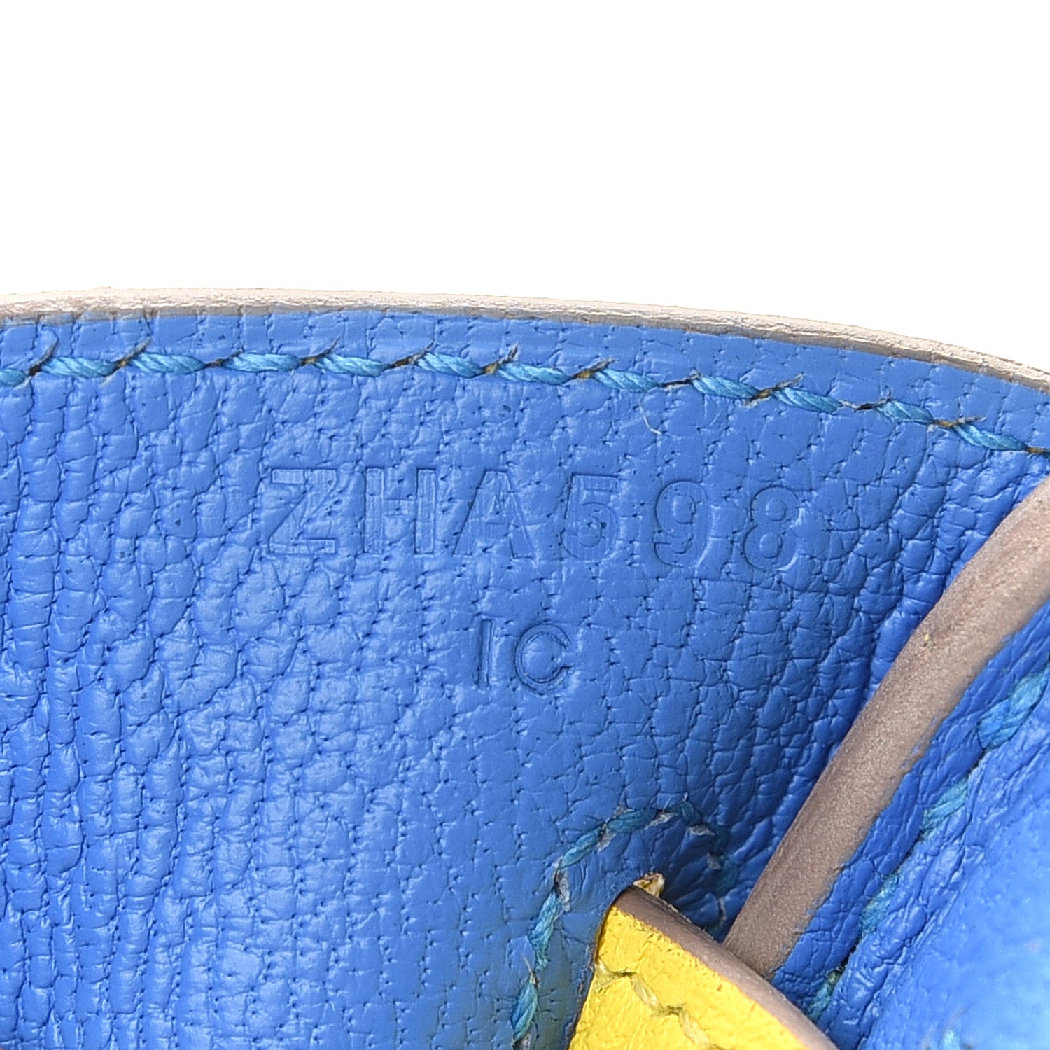 Hermes Taurillon Novillo Verso Birkin 25 Lime Bleuet 6 of 8