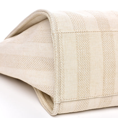 Chanel Mixed Fibers Striped Medium Deauville Tote Beige 9 of 10