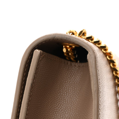 Saint Laurent Grain De Poudre Small Monogram Kate Satchel Dark Beige 14 of 14