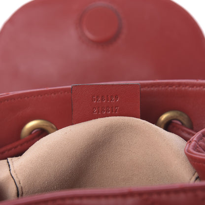 Gucci Calfskin Matelasse GG Marmont Flap Backpack Hibiscus Red 8 of 9