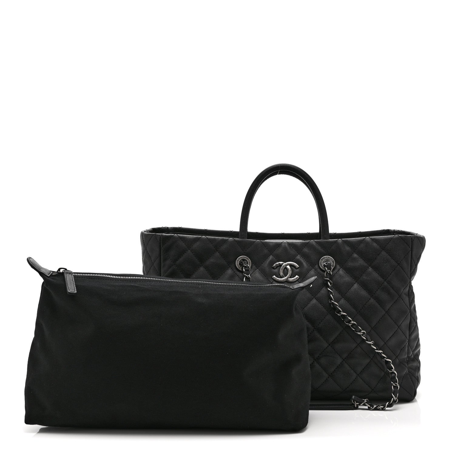 Chanel Caviar Quilted Large Coco Handle Shopping Tote Black 3 of 11