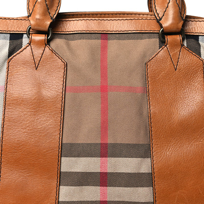 Burberry Vintage Washed House Check Medium Bonington Tote Saddle Brown 10 of 11