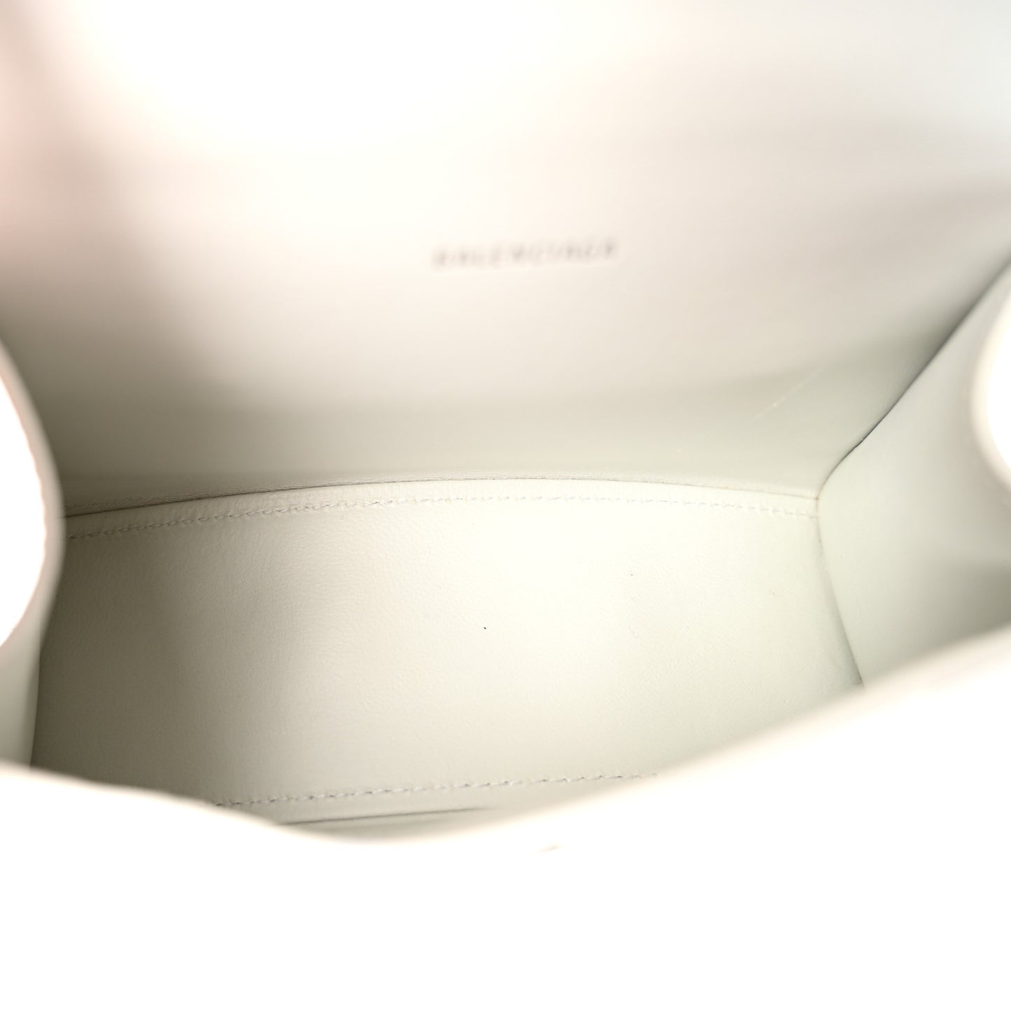 Box Calfskin Graffiti Logo Hourglass Top Handle Bag XS White Light Silver