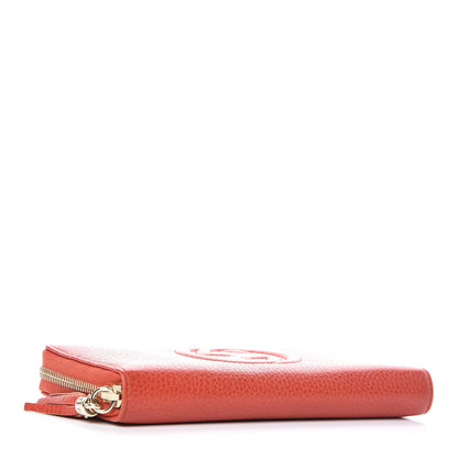 Gucci Pebbled Calfskin Soho Zip Around Wallet Sun Orange 4 of 10