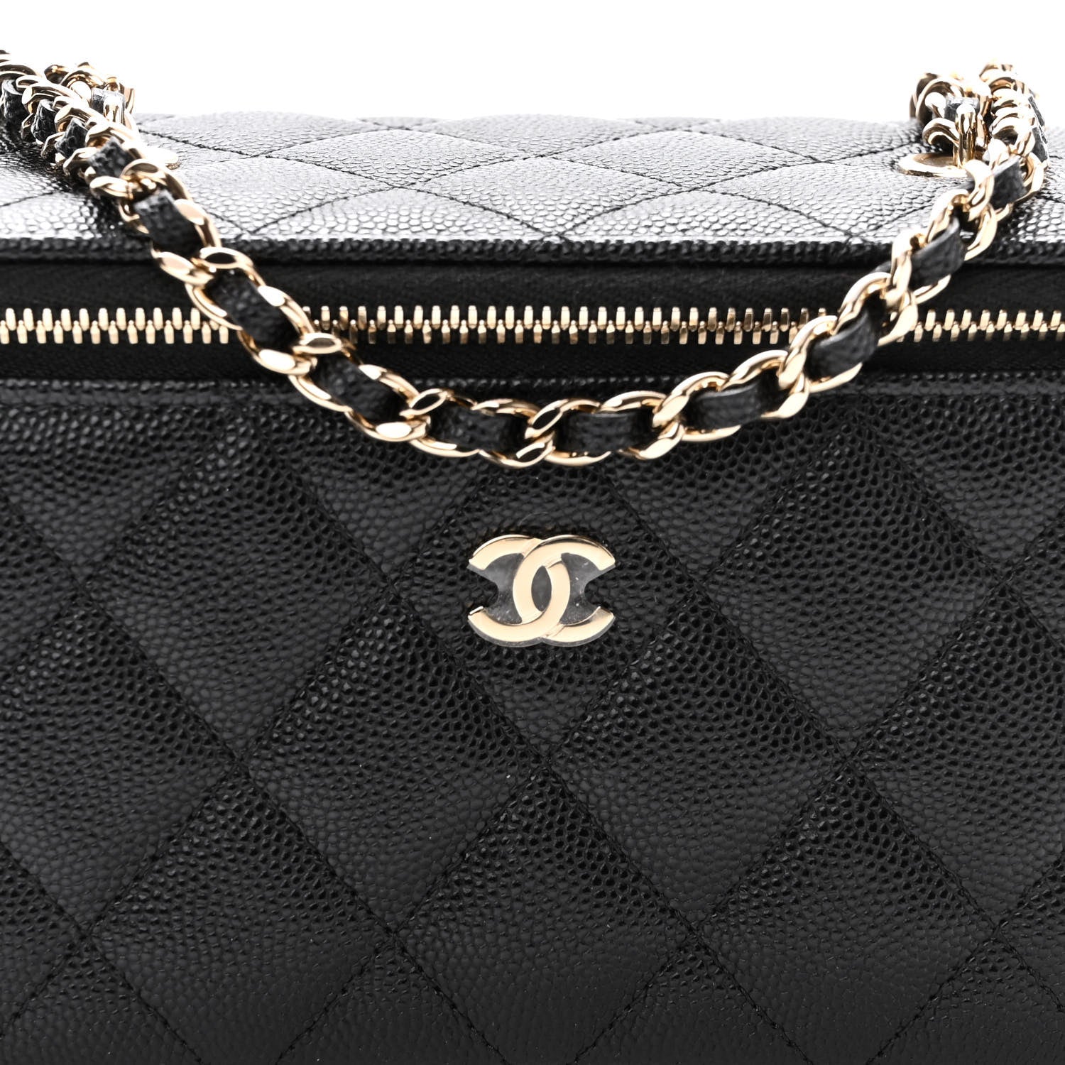 Chanel Caviar Quilted Small Vanity Case With Chain Black 8 of 11