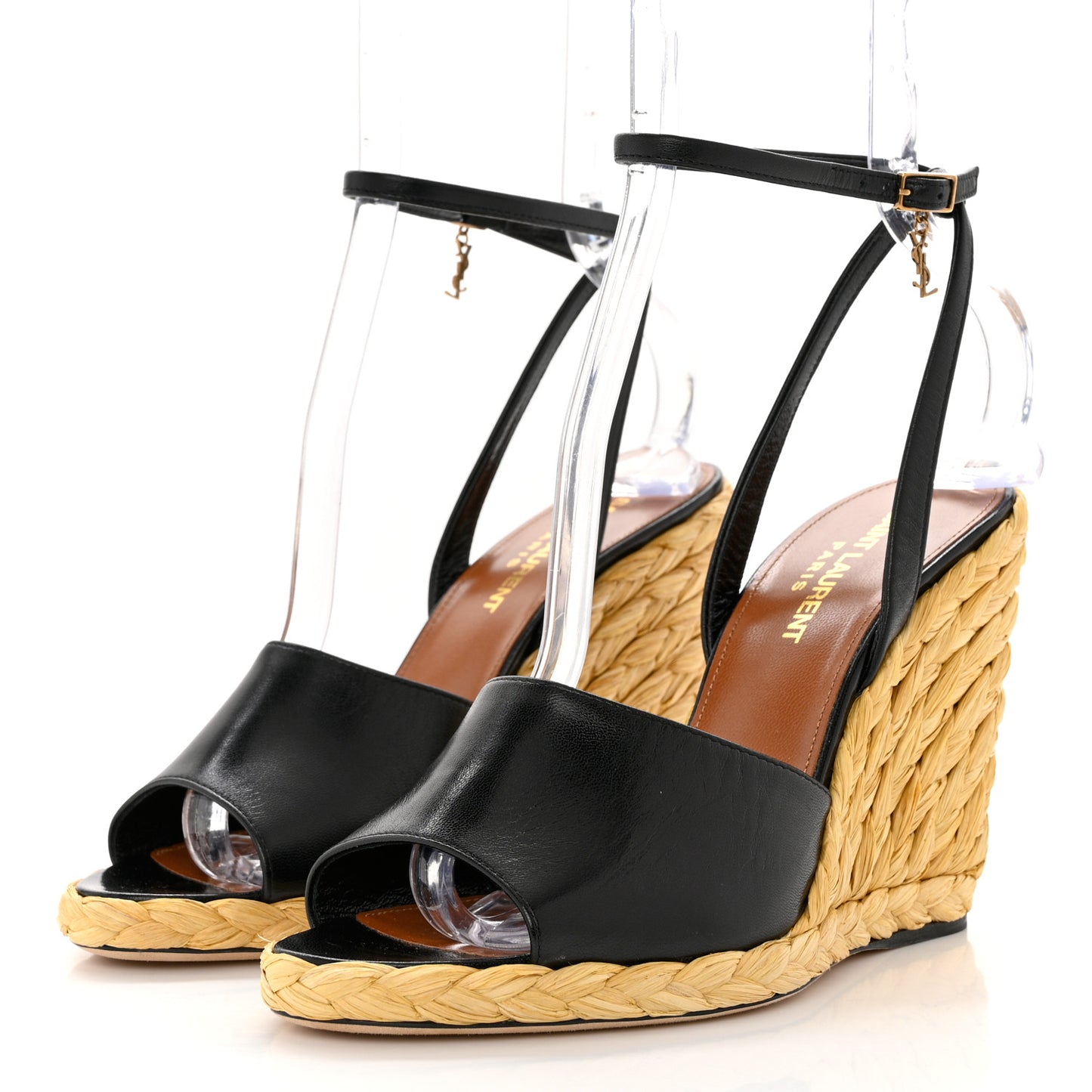 Calfskin Paloma Espadrille 95 Wedges 37 Black