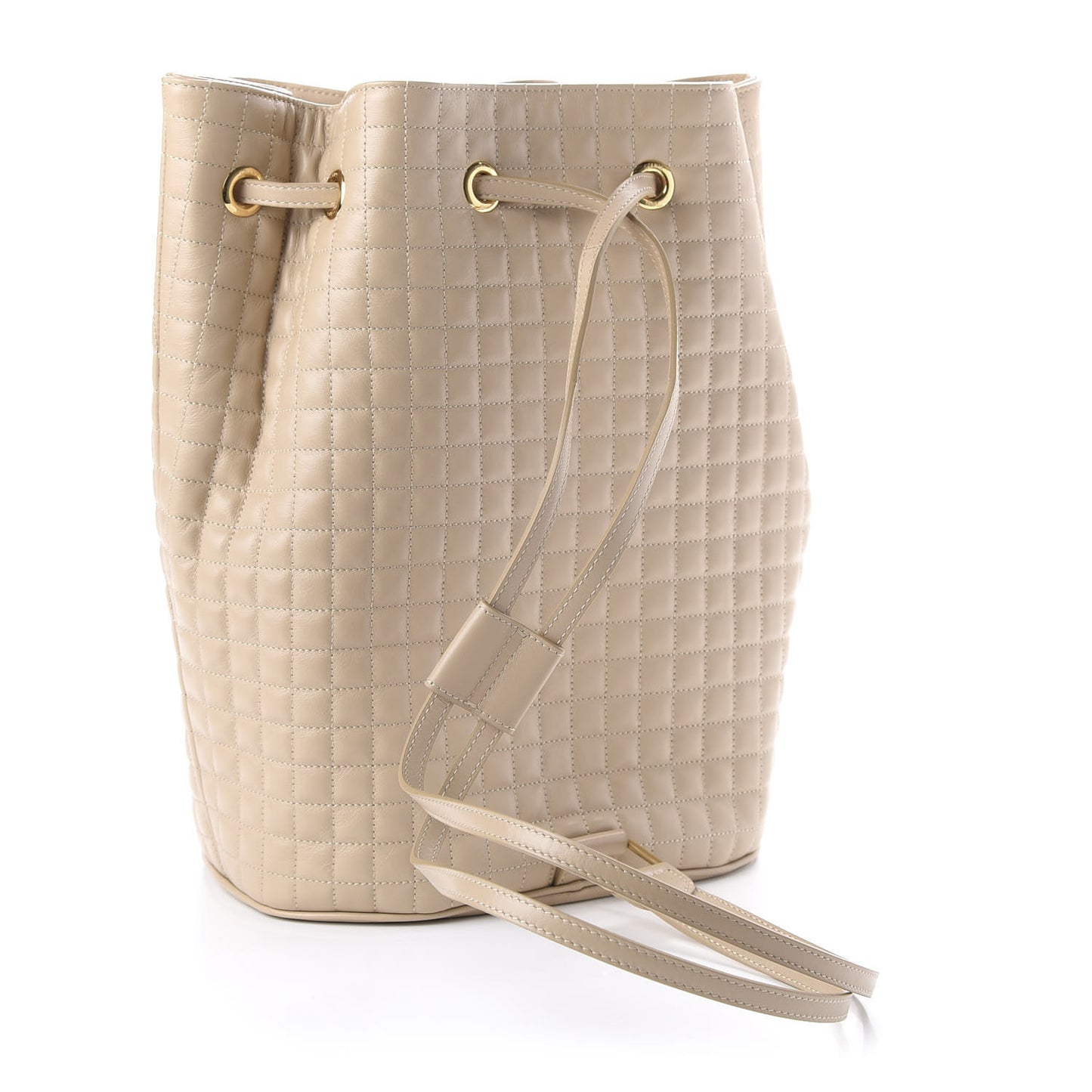 Calfskin Quilted Small C Backpack Nude