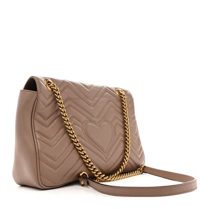 Gucci Calfskin Matelasse Medium GG Marmont Shoulder Bag Porcelain Rose 3 of 15