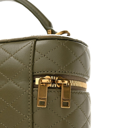 Saint Laurent Lambskin Quilted Mini Gaby Vanity Case Strong Moss 12 of 13