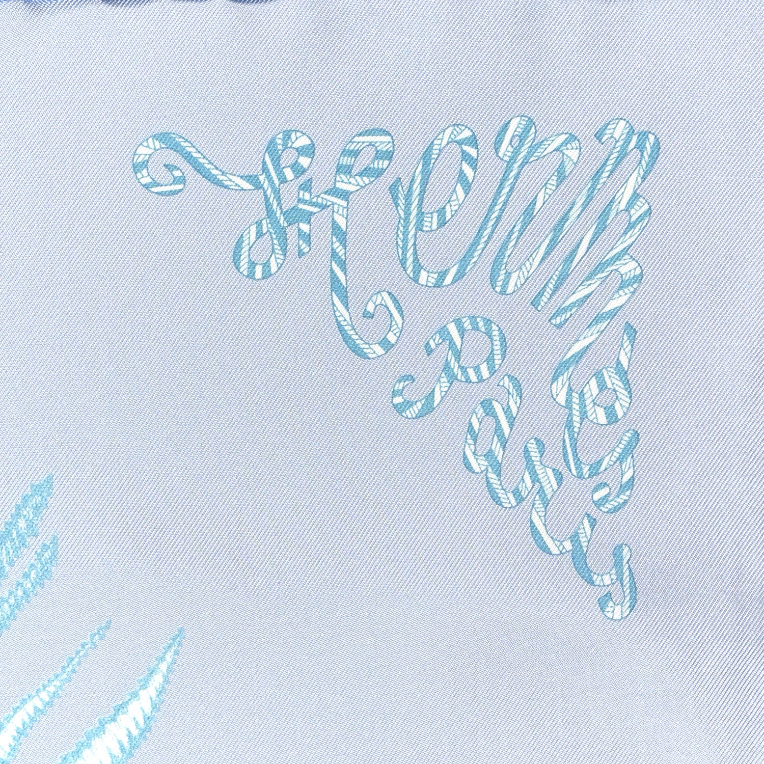 Hermes Silk Twill Plumets Et Panaches Scarf 90 Bleu Glacier Vert 2 of 5