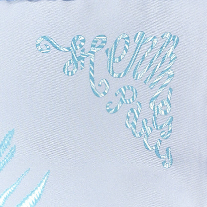 Hermes Silk Twill Plumets Et Panaches Scarf 90 Bleu Glacier Vert 2 of 5