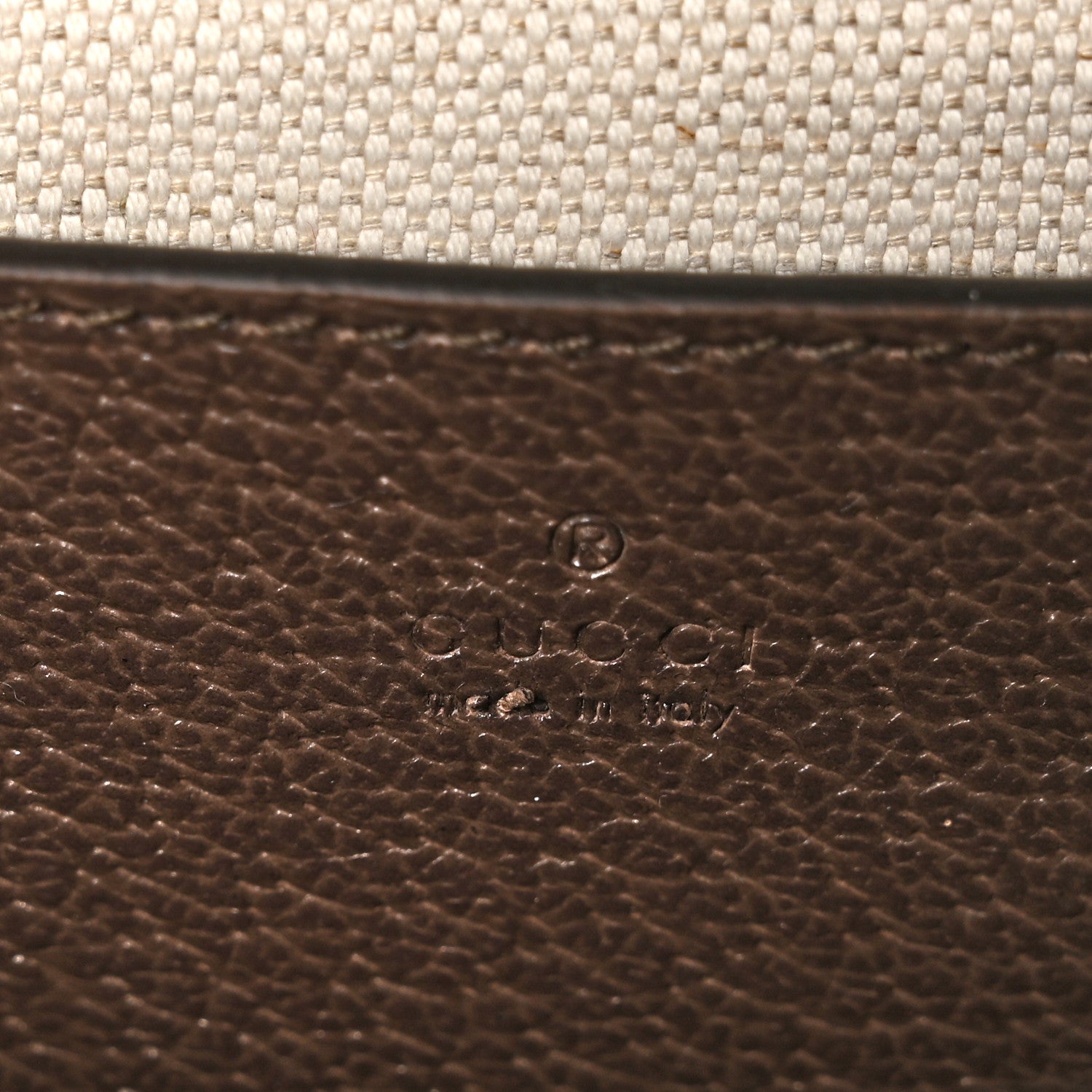 Gucci GG Supreme Monogram Textured Dollar Calfskin Web Mini Ophidia Envelope Shoulder Bag Beige Ebony New Acero 6 of 11