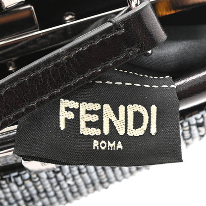 Fendi Laminated Goatskin Beaded Micro Peekaboo Iconic Satchel Canna di Fucile Black 6 of 10