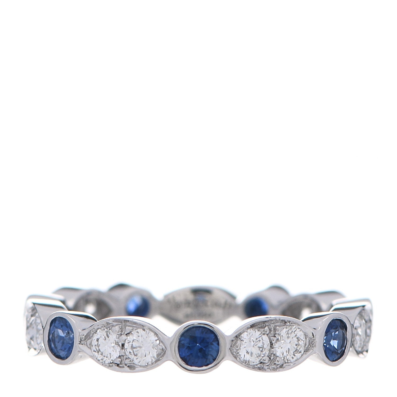 Tiffany Platinum Diamond Blue Sapphire Jazz Ring 47 4 1 of 5