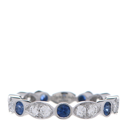 Tiffany Platinum Diamond Blue Sapphire Jazz Ring 47 4 1 of 5