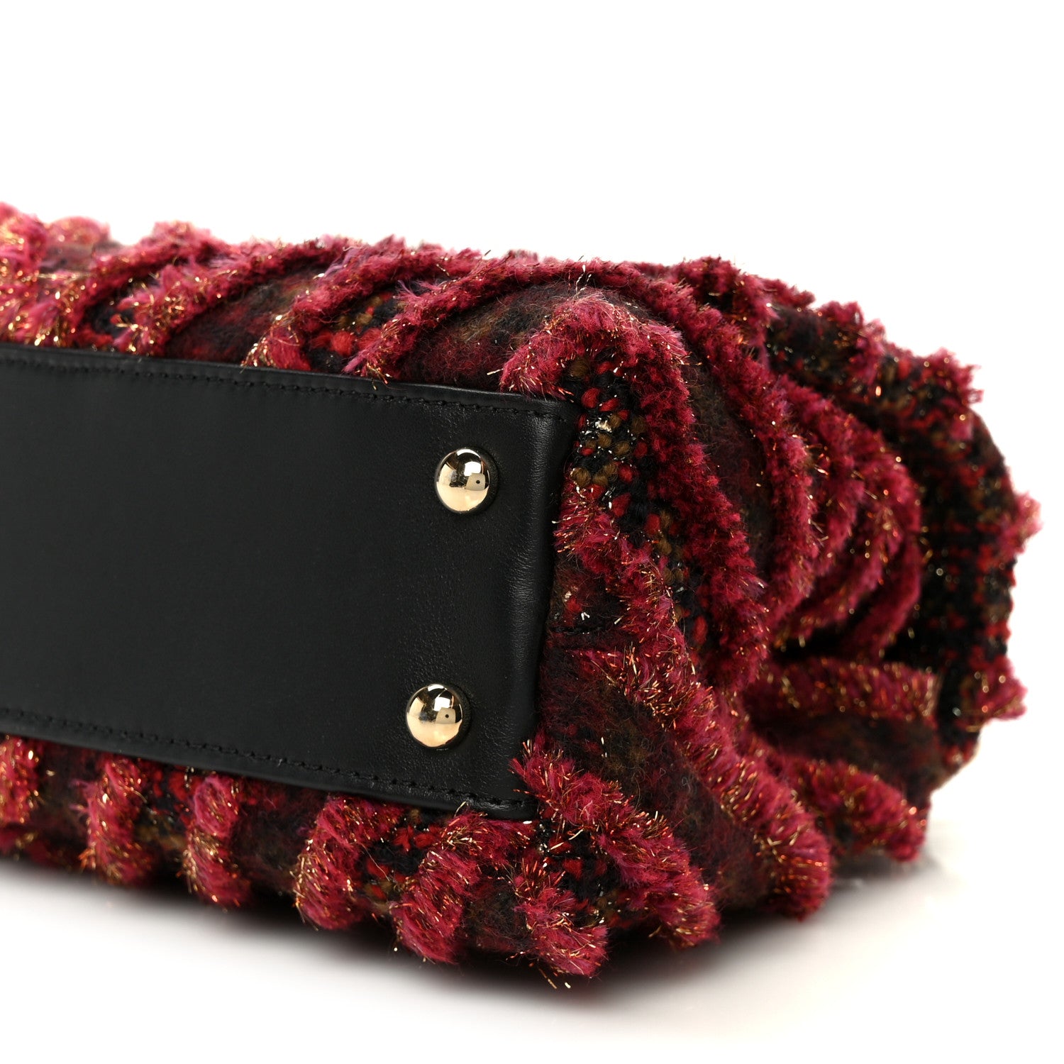 Chanel Tweed Fringe Mini Coco Handle Flap Red Black 11 of 11