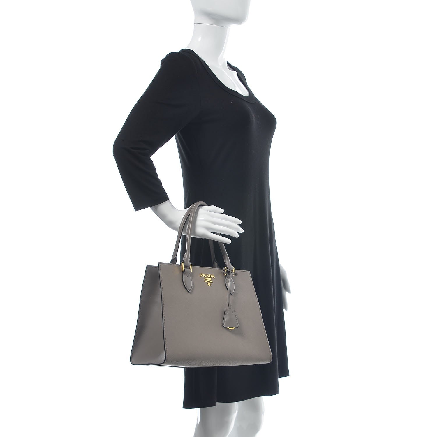Prada Saffiano Soft Calf Tote Argilla 3 of 8