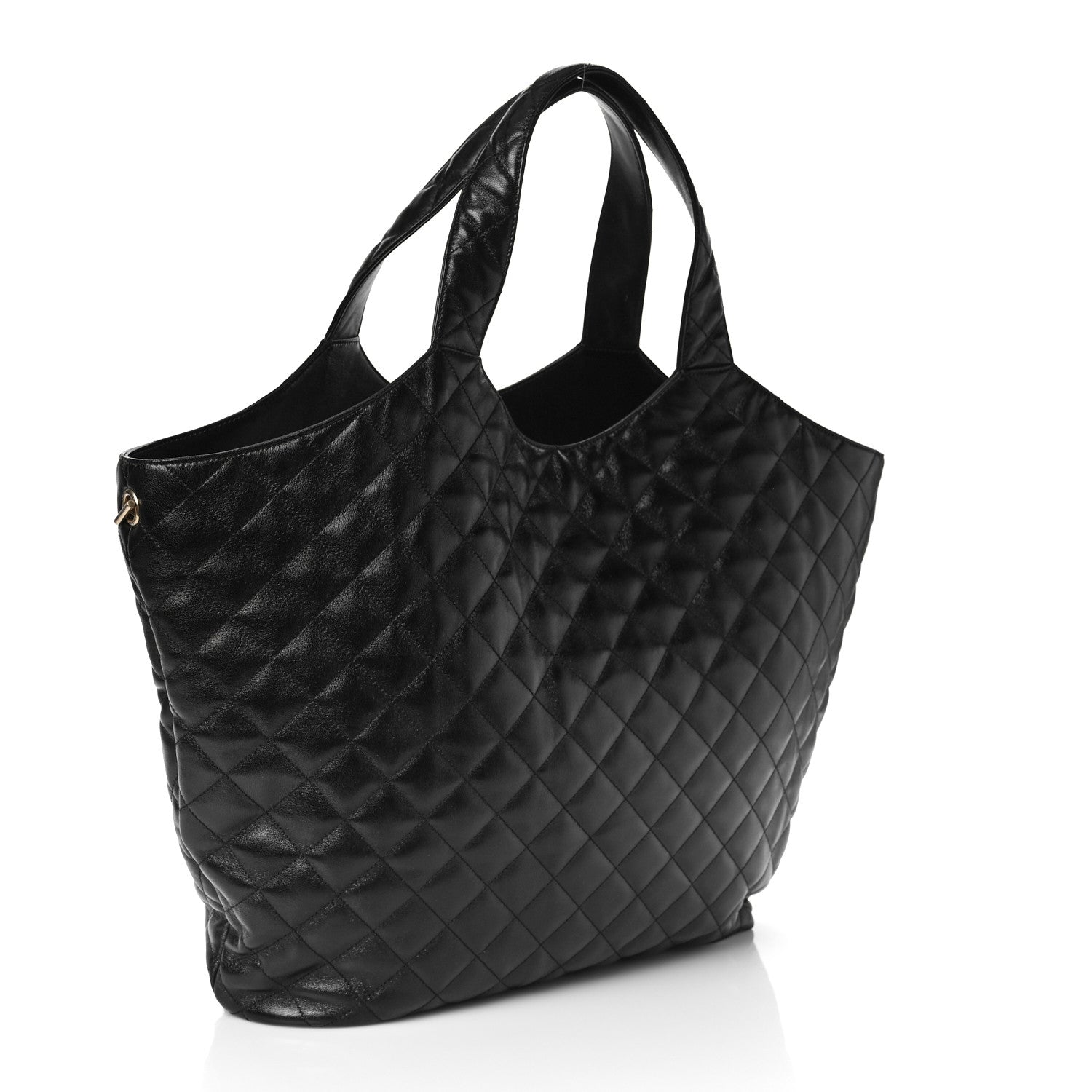 Saint Laurent Lambskin Quilted Maxi Icare Shopping Tote Black 3 of 8