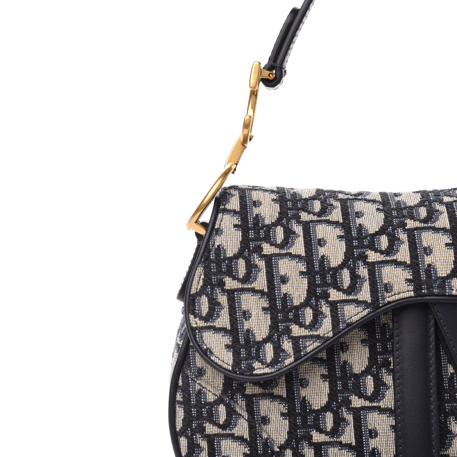 Christian Dior Oblique Mini Saddle Bag Blue 10 of 11