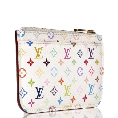Louis Vuitton Monogram Multicolor Key Pouch White Litchi 3 of 8