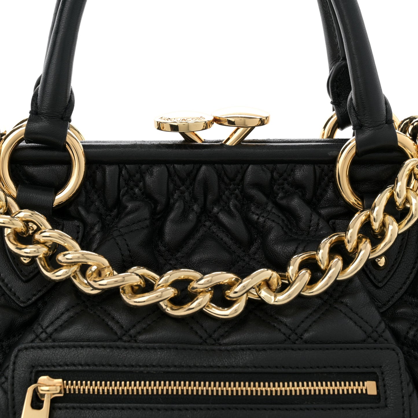 Calfskin Quilted Stam Black