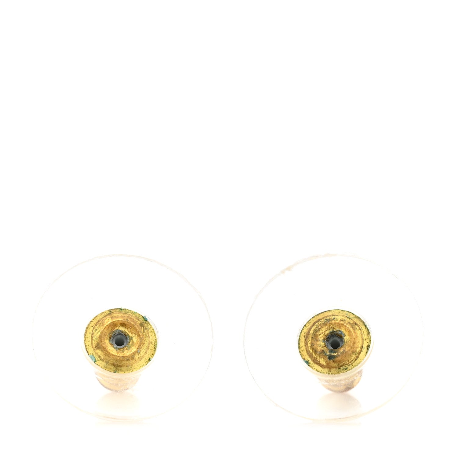 Chanel Metal Resin Crystal CC Earrings Gold 5 of 6