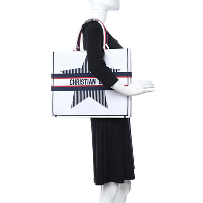 Christian Dior Canvas Embroidered Large Dioralps Book Tote White 2 of 10