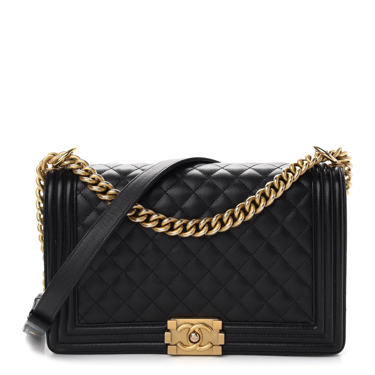 Caviar Quilted New Medium Boy Flap Black