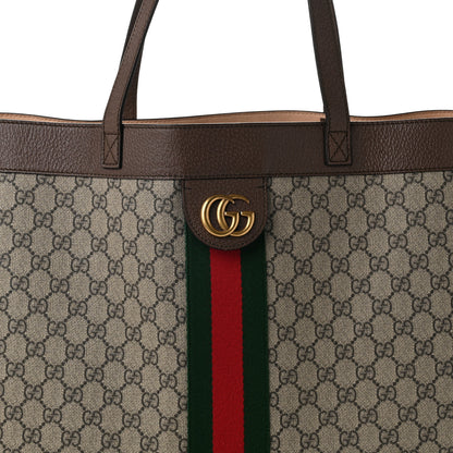 Gucci Gg Supreme Monogram Web Ophidia Tote Brown 9 of 11