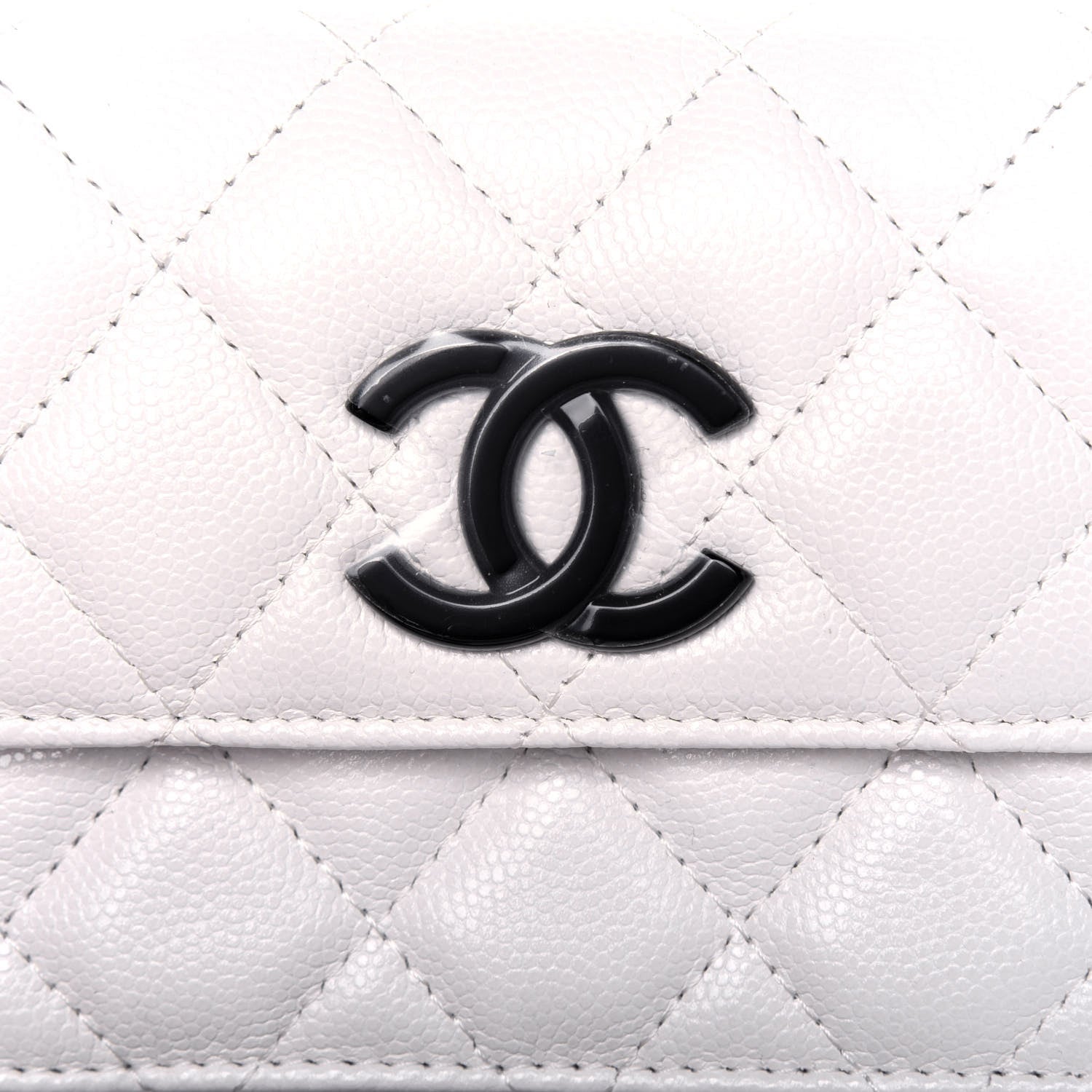 Chanel Caviar Quilted My Everything Belt Flap Card Holder White 11 of 14