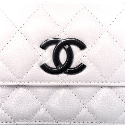 Chanel Caviar Quilted My Everything Belt Flap Card Holder White 11 of 14