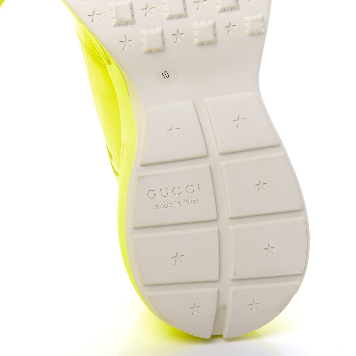 Calfskin Mens Rhyton Sneakers 10 Yellow Fluo