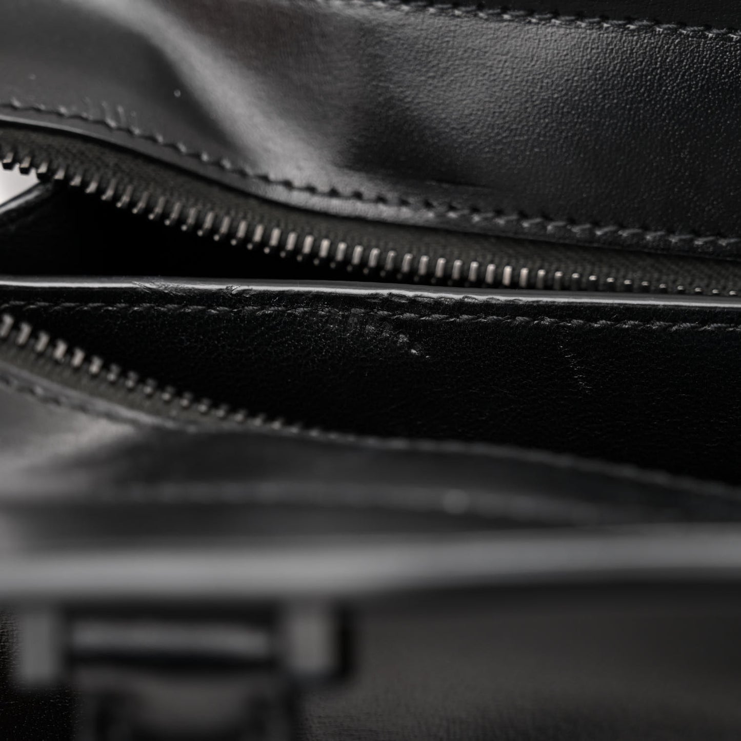 Shiny Calfskin Medium Uptown Tote Black