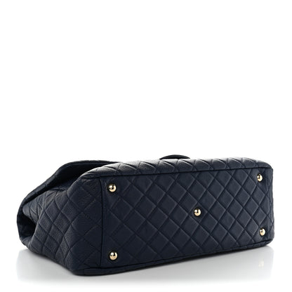 Chanel Calfskin Quilted XXL Travel Flap Bag Navy 4 of 10
