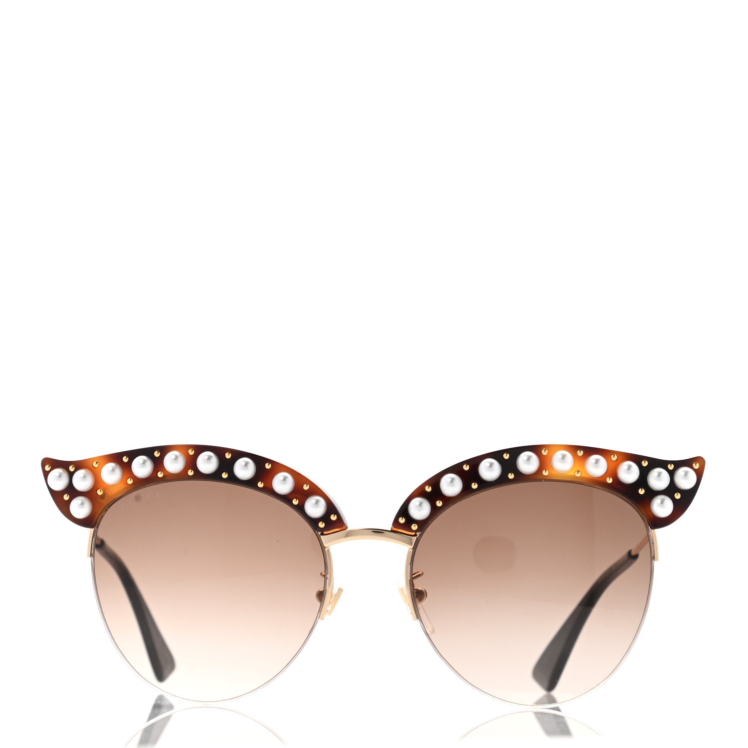 Gucci Pearl Cat Eye Sunglasses GG0212S Tortoise 2 of 7