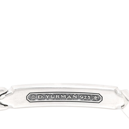 David Yurman Sterling Silver Black Diamond Mens Waves ID Link Bracelet 3 of 4