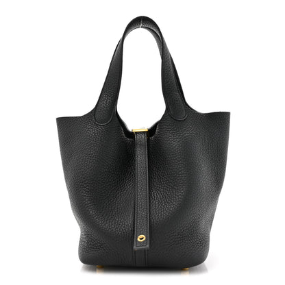 Hermes Taurillon Clemence Picotin Lock 18 PM Black 1 of 11