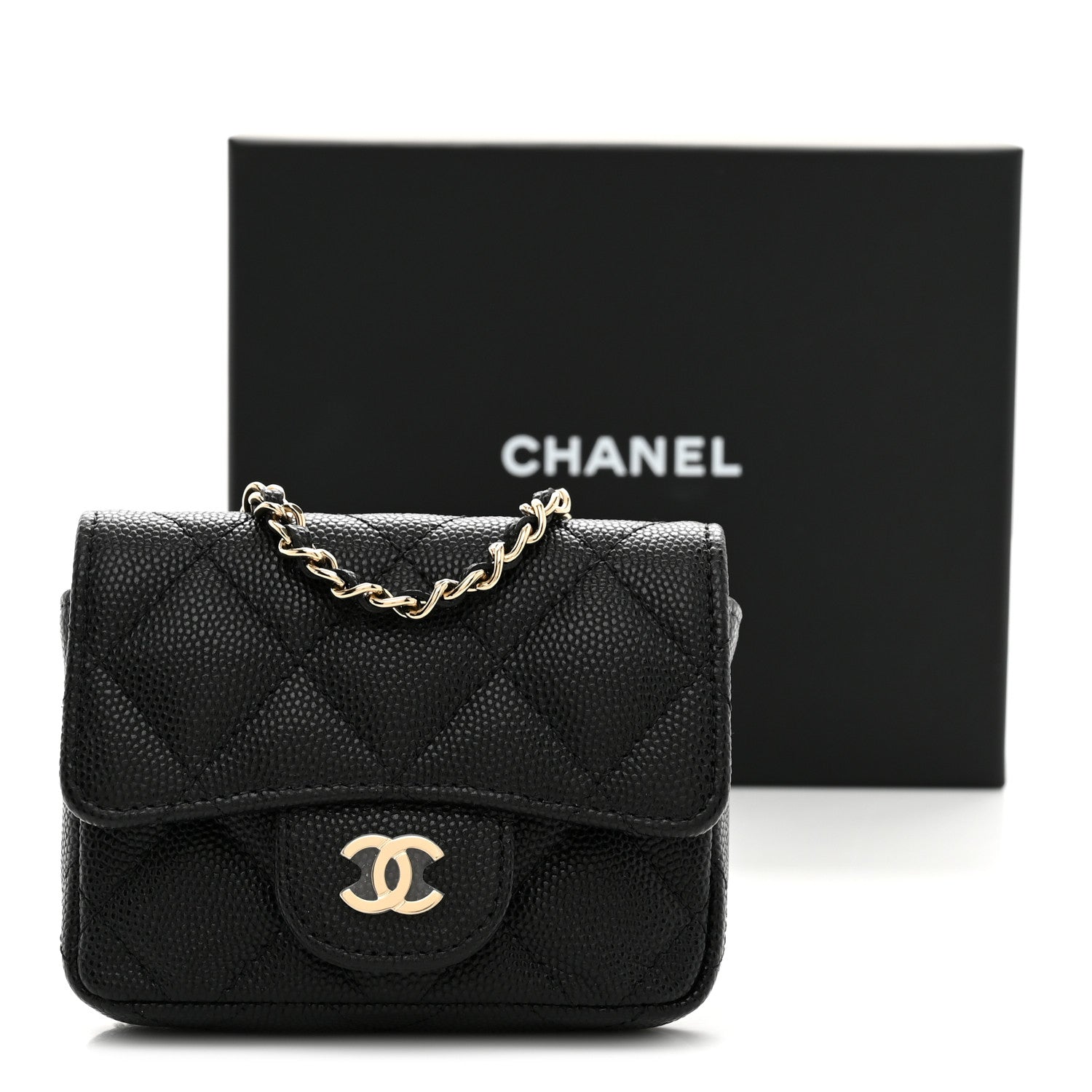 Chanel Caviar Quilted Mini Chain Belt Bag Black 11 of 11