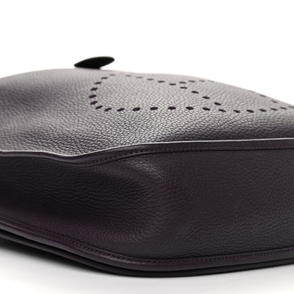 Hermes Taurillon Clemence Evelyne III GM Raisin 9 of 13