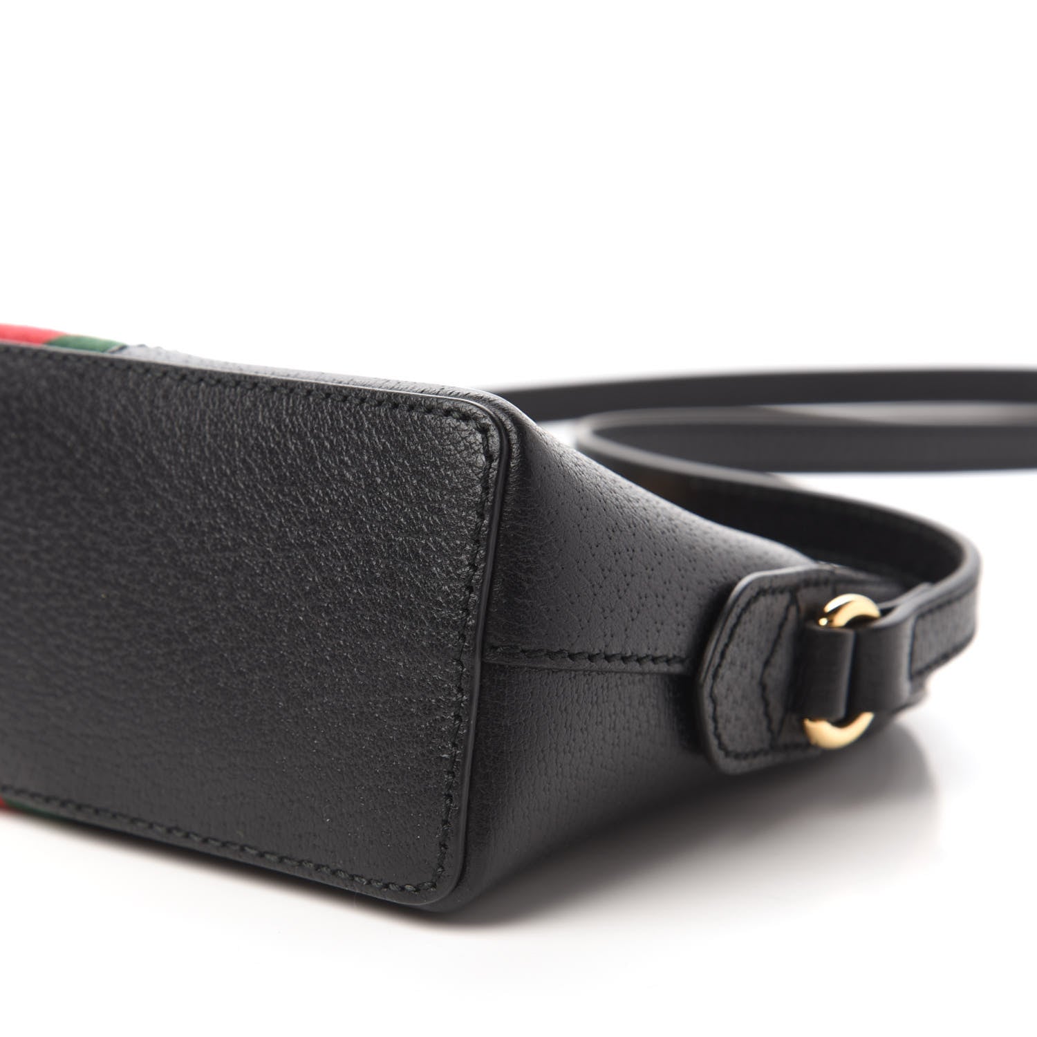 Gucci Calfskin GG Web Small Ophidia Dome Shoulder Bag Black 7 of 10