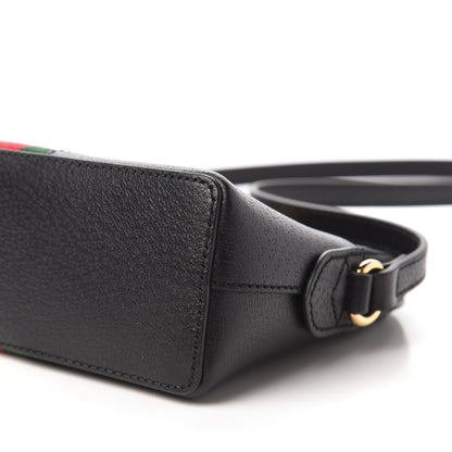 Gucci Calfskin GG Web Small Ophidia Dome Shoulder Bag Black 7 of 10