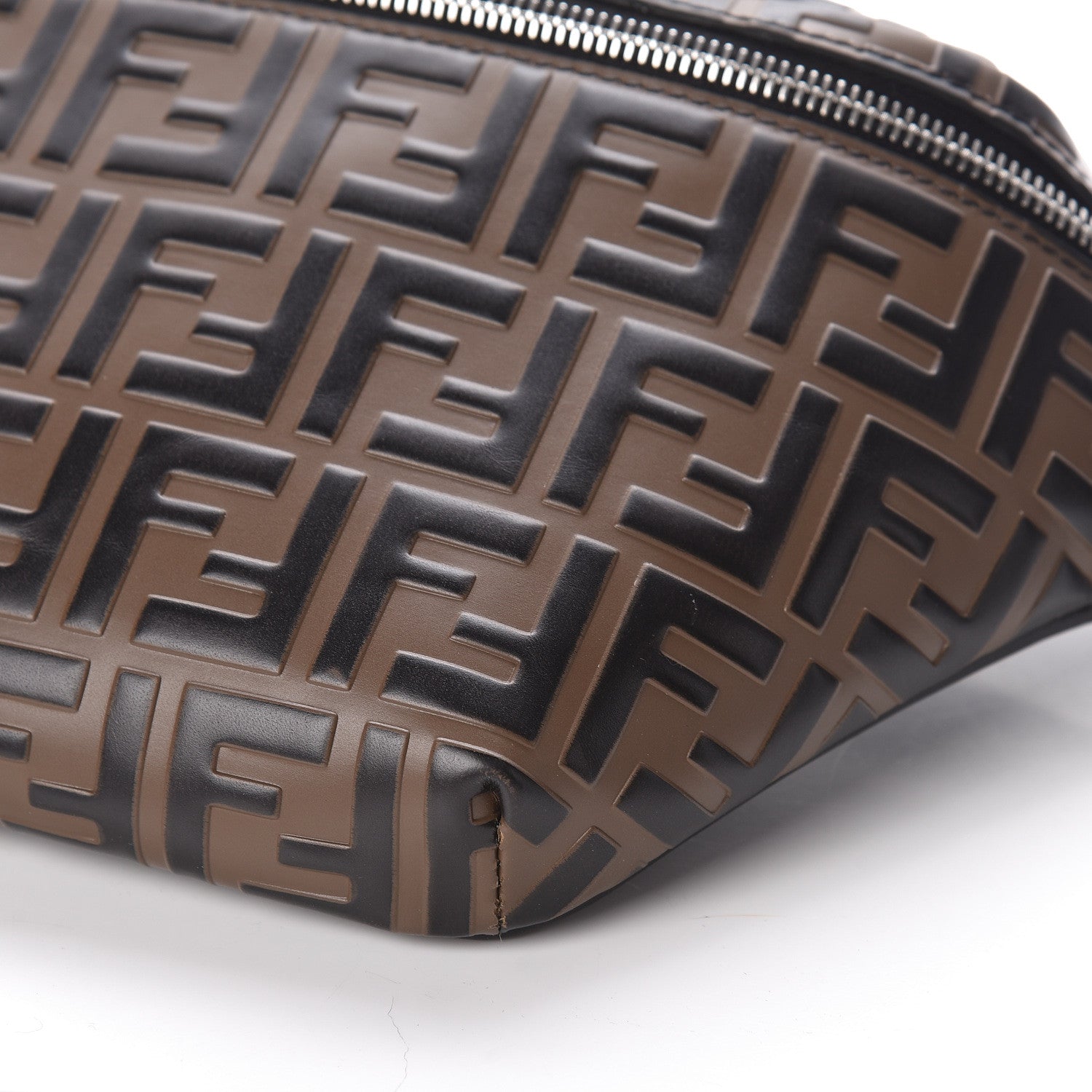 Fendi Vitello Century Bi-Color FF 1974 Embossed Belt Bag Maya Black 10 of 10