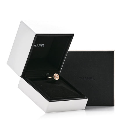 Chanel 18K Rose Gold Diamond Extrait de Camelia Ring 56 7.5 7 of 7