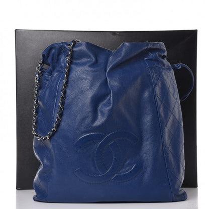 Chanel Caviar 31 Drawstring Tote Dark Blue 8 of 8