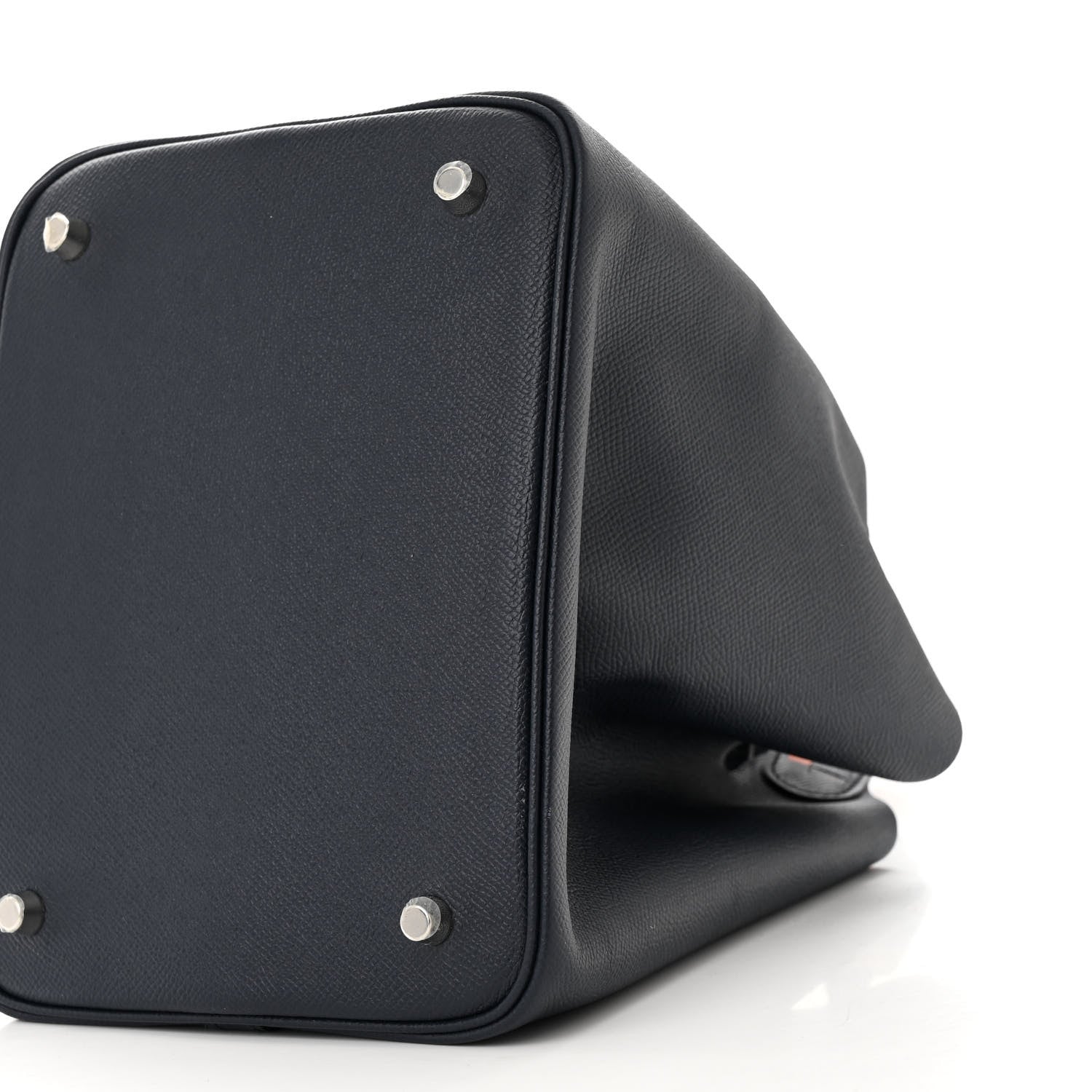 Hermes Epsom Tressage De Cuir Picotin Lock 22 MM Bleu Indigo Black Terre Battue 10 of 10