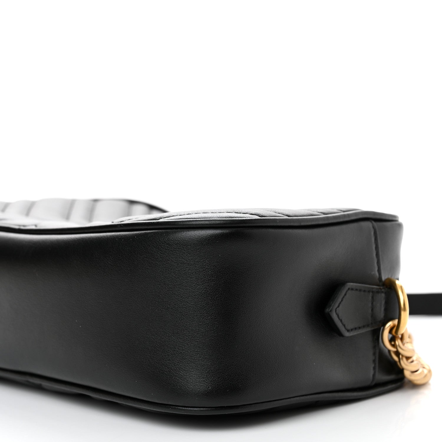 Gucci Calfskin Matelasse Small GG Marmont Chain Shoulder Bag Black 10 of 12