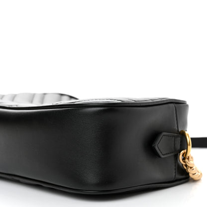 Gucci Calfskin Matelasse Small GG Marmont Chain Shoulder Bag Black 10 of 12