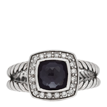 David Yurman Sterling Silver Diamond Black Orchid 7mm Petite Albion Ring 52 6 1 of 5