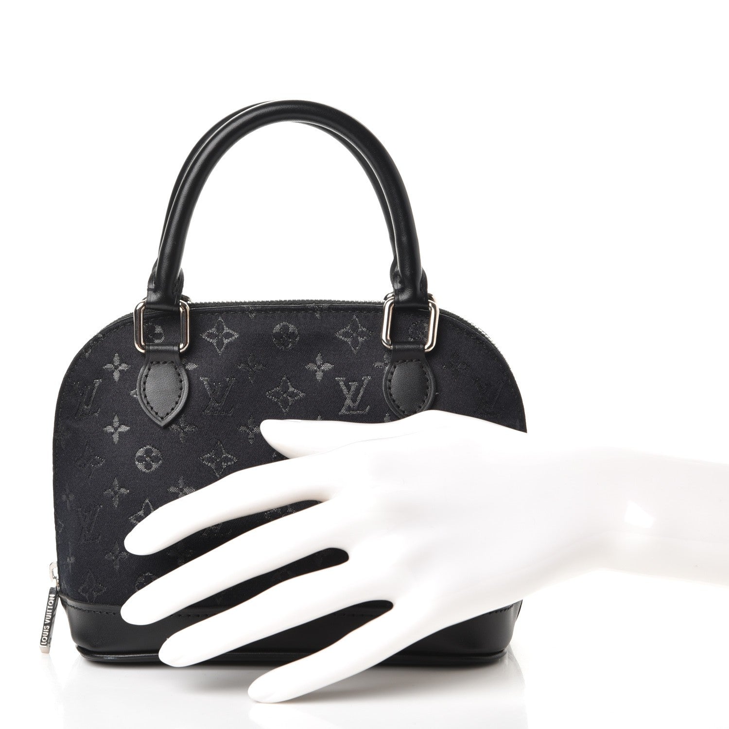 Louis Vuitton Satin Monogram Little Alma Black 2 of 7