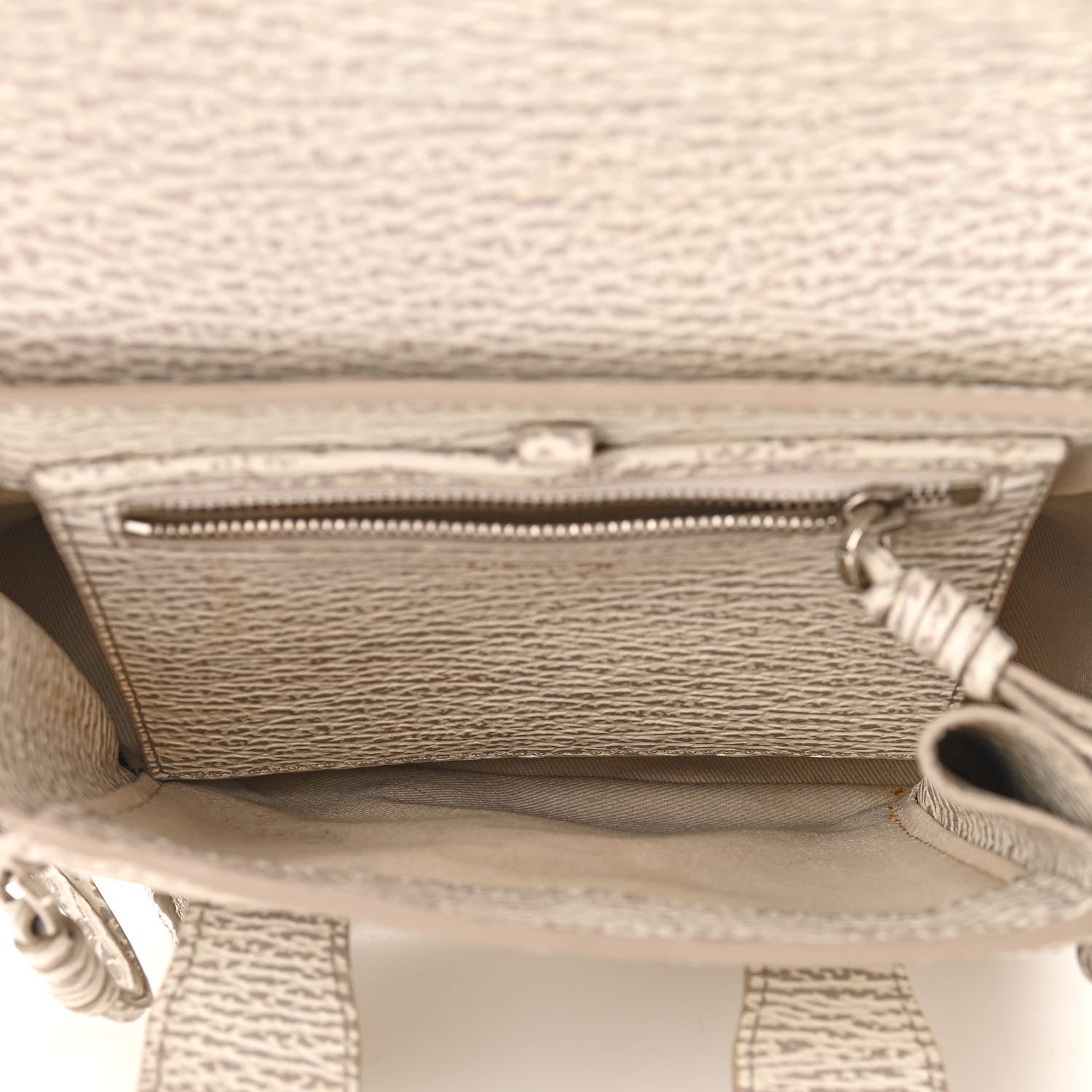 3.1 Phillip Lim Shark Embossed Textured Calfskin Mini Pashli Satchel Ivory Dove 5 of 10